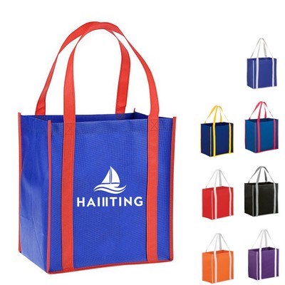 Two-Tone Heavy Duty Non-Woven Grocery Bag-12" x 13"